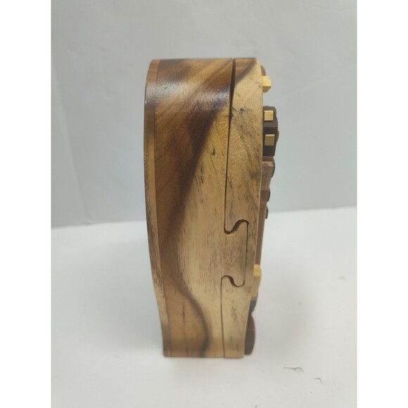 Polished Exotic Hardwood Wood Lighthouse Puzzle Trinket Box 7" Carver Dan - Picture 7 of 16